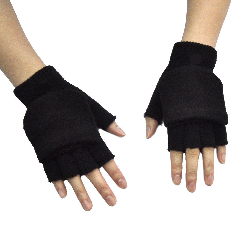 1 Pair Women Mittens Practical Convertible Keeping-warm Mitten Outdoor Simple Hand Covers Clothing Accessory for Winter Wearing