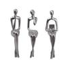3x Sitting Thinker Statue Sitting Posture Figurine for Table Bookcase Decor