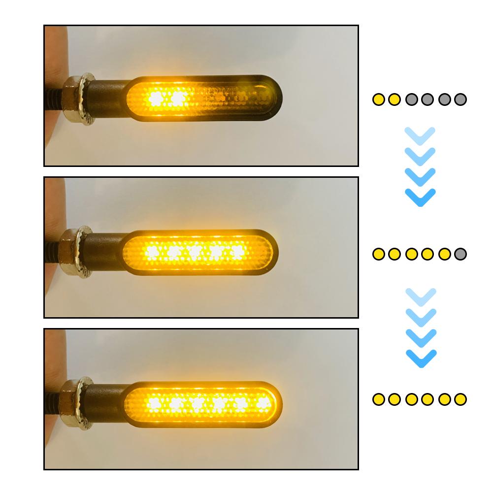 2 Pièces 6LED Mini 12V Clignotant de Moto Lampes Indicateurs Clignotant Ambre Moto