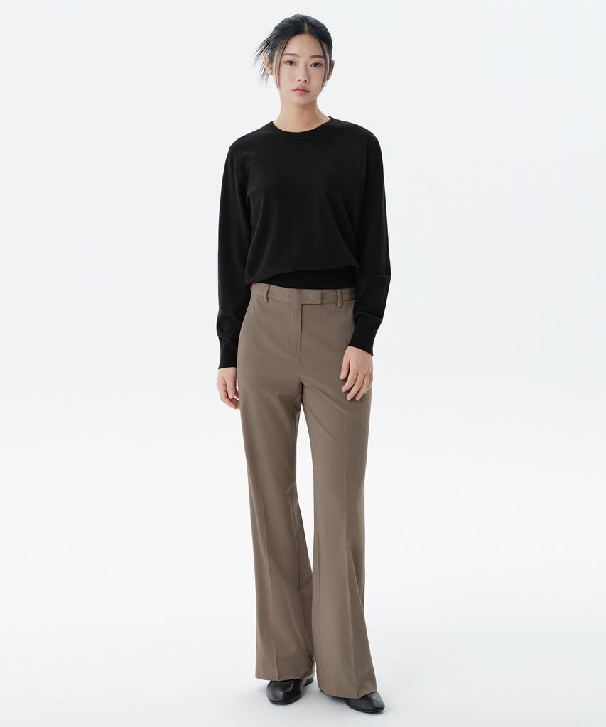 MUSINSA STANDARD WOMAN Women'S Wide Hidden Banding Slacks [Dusty Beige]