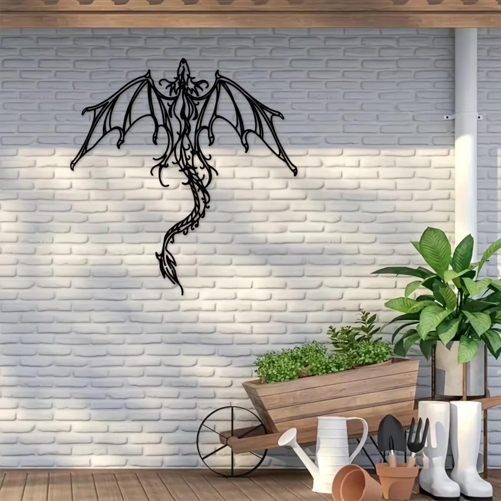 Mythic Dragon Metal Wall Decor (1pc) - Fantasy for Home. Great for Game Room & Man Cave. Gift for Him.
