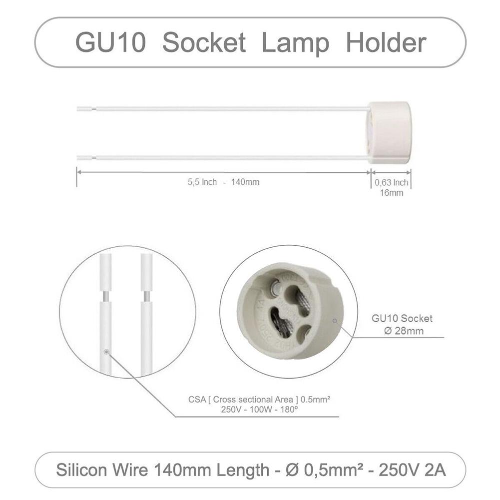 Zásuvka držáku GU10 10/15ks Fiting drát 150mm drát