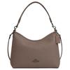 Laurel 31 Logo Logo Zipper Closure Pebbled Leather Hand Crossbody Shoulder Bag Large Size Women's Dark Stone Color