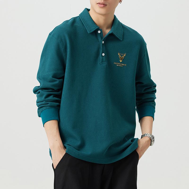 Осенне-зимняя американская ретро-тяжелая рубашка-поло — фото 5