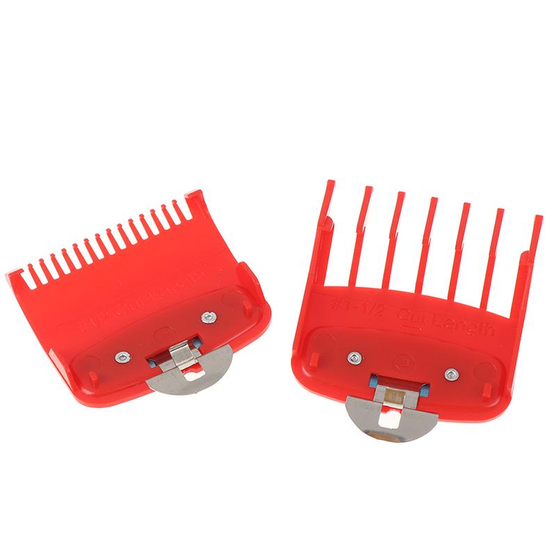 Pieptene pentru ghidare de dimensiuni 1,5+4,5 mm Set pieptene roșu pentru atașament cu un suport metalic de tuns