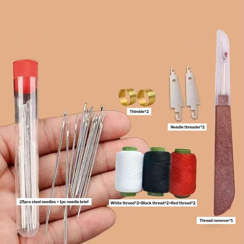 37pcs Sewing Tool Set, Big Nose Steel Needle-Sewn Clothes Quilt, Basic Sewing Set, with Seam Ripper/Needle Threader/Thimble