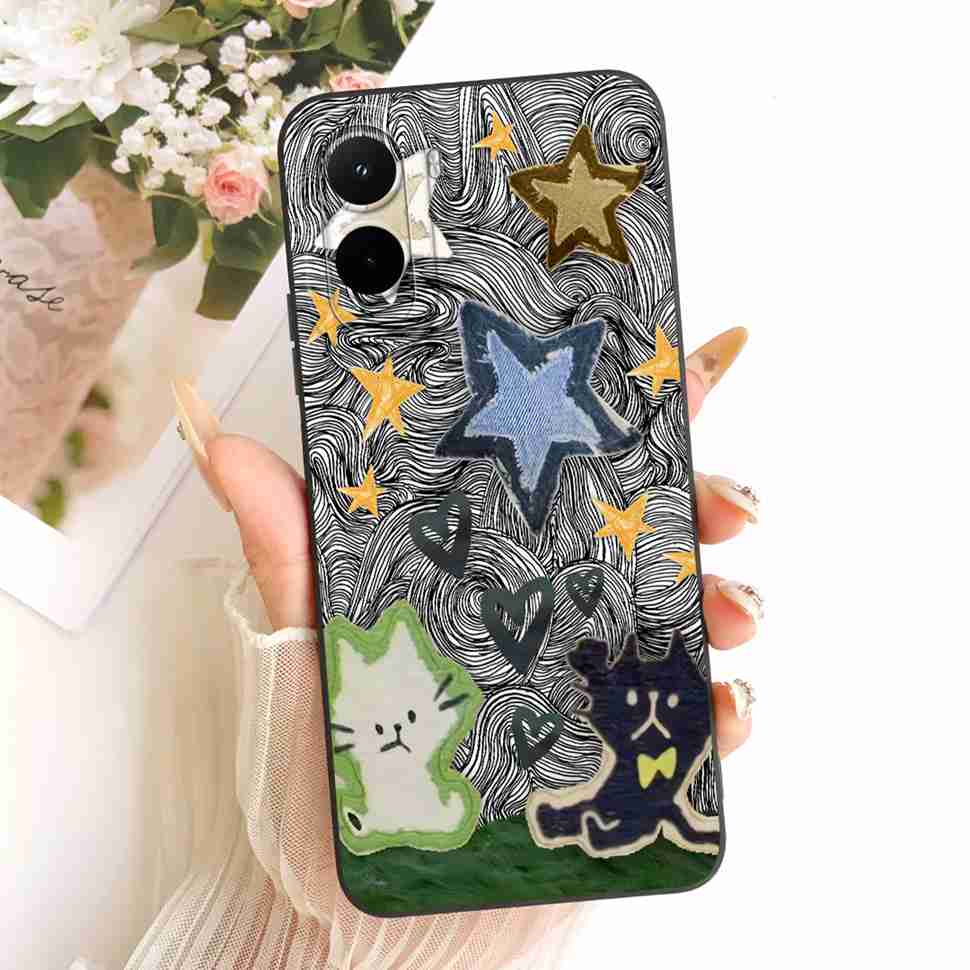 

Silicone Case For Xiaomi Poco M7 4G Case Cute Cat Flowers Soft Slim Phone Cases For Xiaomi Poco M7 PocoM7 4G Cover Bumper Xiaomi Poco M7 4G