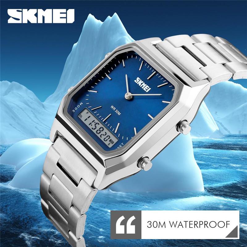 SKMEI Fashion Sport Watch Men Top Brand Luxury Dual Display Electronic Quartz Wrist Watch Male Clock