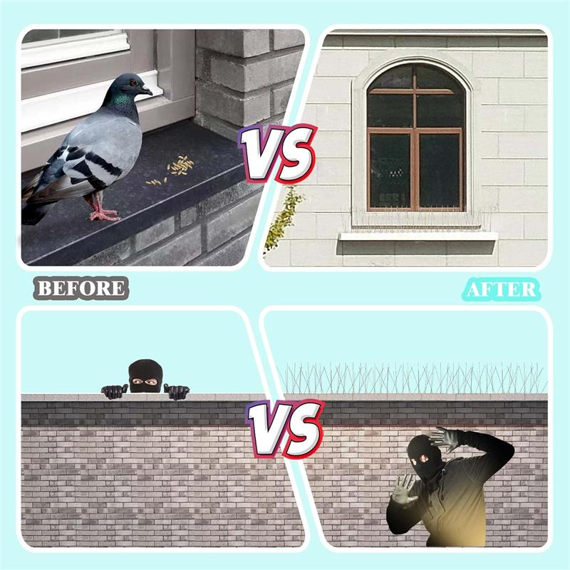 M-Modern-Bird Spikes For Pigeons Small Birds: Durable Anti-Bird Nest Fence Spike For Deterring Birds, Crows, Smooth Easy Install