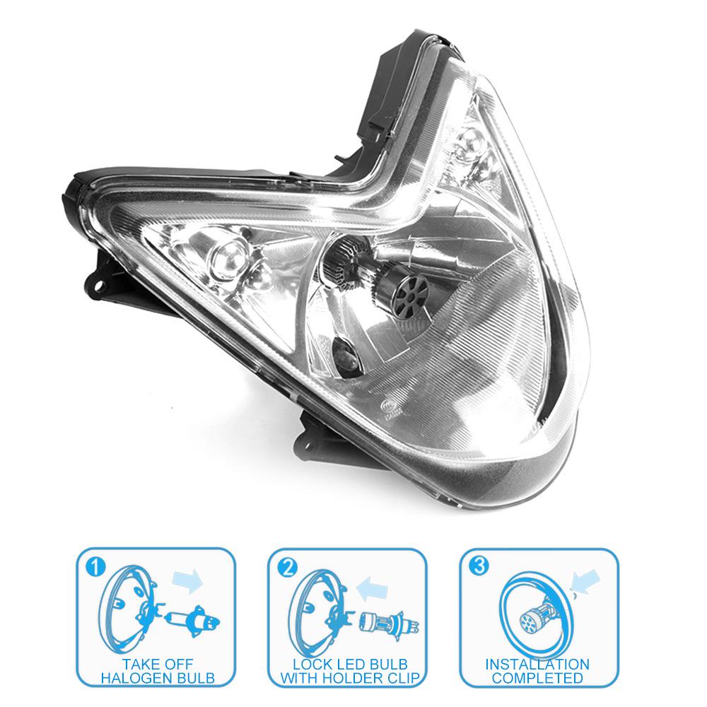 M8 Far LED Motocicletă Electrică H4 HS1: Super Luminos, LED cu 3 pini încorporați, Tensiune Largă 9-48V