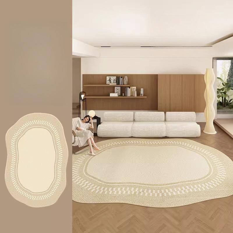 French Style Living Room Decoration Carpet Irregular Shape Rugs for Bedroom Fluffy Soft Bedside Floor Mat Thick Plush Lounge Rug