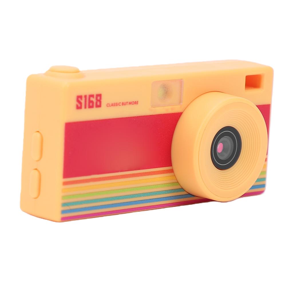 2K Keychain Camera for Teens Teens HD Type C Retro Keychain Camera with Flash 1.47 Inch Screen for Outdoor Travel Yellow