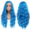 Bellissima parrucca sintetica colorata con capelli ondulati lunghi per donna