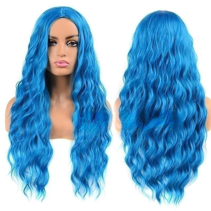 

Красивый длинный волнистый красочный синтетический парик для женщин 08C