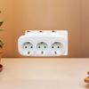 Power Strip with 3 Individual Switches 3 Horizontal Socket Power Converter Socket Wall Socket for Home Office