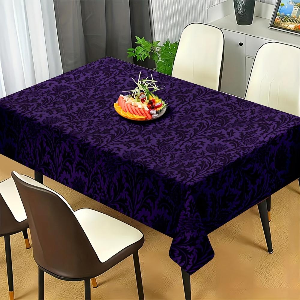 Deep purple patterned tablecloth with elaborate design - suitable for picnics, camping, weddings, parties and festivals