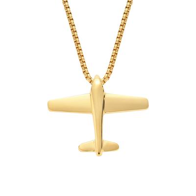 Punkowe Naszyjniki z Wisiorkiem Samolotu Męskie Złoty Srebrny Kolor Stal Nierdzewna Łańcuszki Dla Mężczyzn Kobiet Biżuteria Prezent XL1115