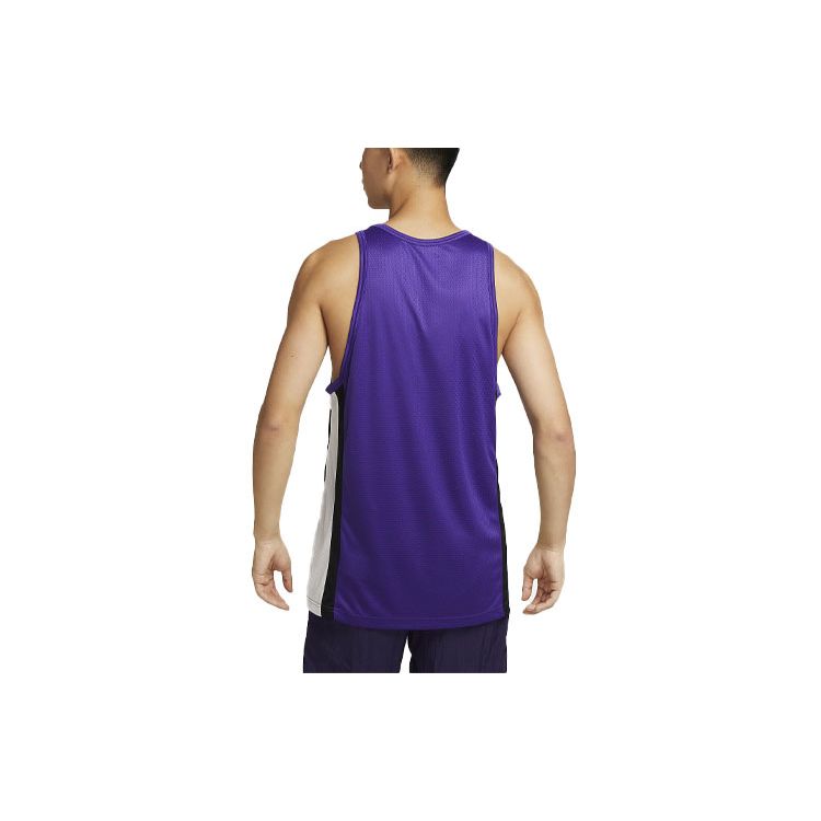 Nike Dri-Fit Icon Logo Printed Color Block Round Neck Pullover Basketball Vest Men Tops Purple DV9968-504