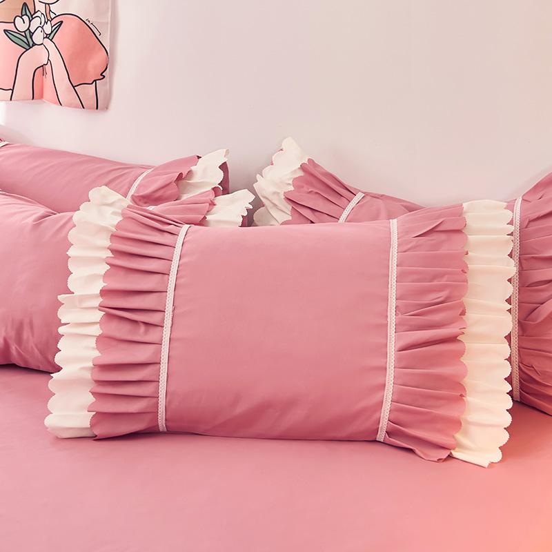 2pcs Solid color Pillowcases Home Bedding Decorative Pillow Cover Wedding Super Soft Pillow Case