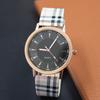 Fashion Plaid Student Watch With Quartz Movement For Casual Women