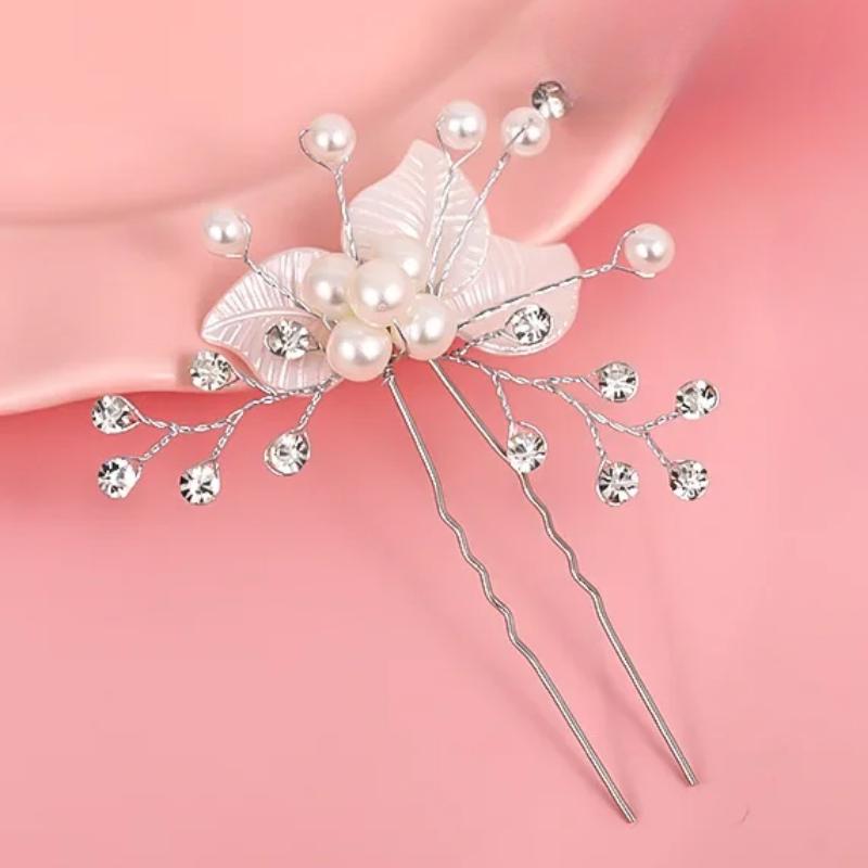 

Свадебный подружка невесты жемчужный кристалл лист головной убор шпилька для волос шпилька жемчужный головной убор шпилька украшения модный сексуальный аксессуар 1 Pcs