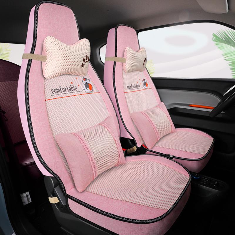 Universal Leather Seat Cushion for Wuling Hongguang: All-Season, Wear-Resistant, Full Surround for Five-Seater