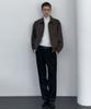 Brushed Two-Tuck Wide Hidden Elastic Waist Slacks [Black]