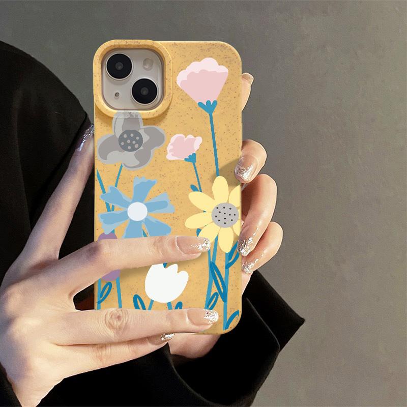 

Чехлы для мобильных телефонов iPhone 11 13 XR 15 Pro Max 12 14 Pro Max Чехол для iPhone 16 7 Plus 8 Plus XS Max Разлагаемые и экологически чистые iPhone 11 жёлтый