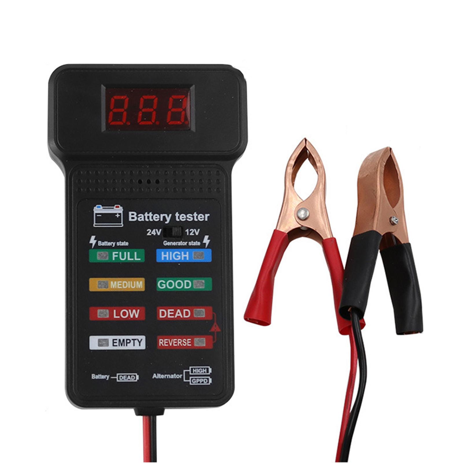 

Прецизионный тестер аккумулятора для 12/24В автомобилей Простой в использовании инструмент для диагностики автомобильного аккумулятора с дисплеем напряжения и емкости