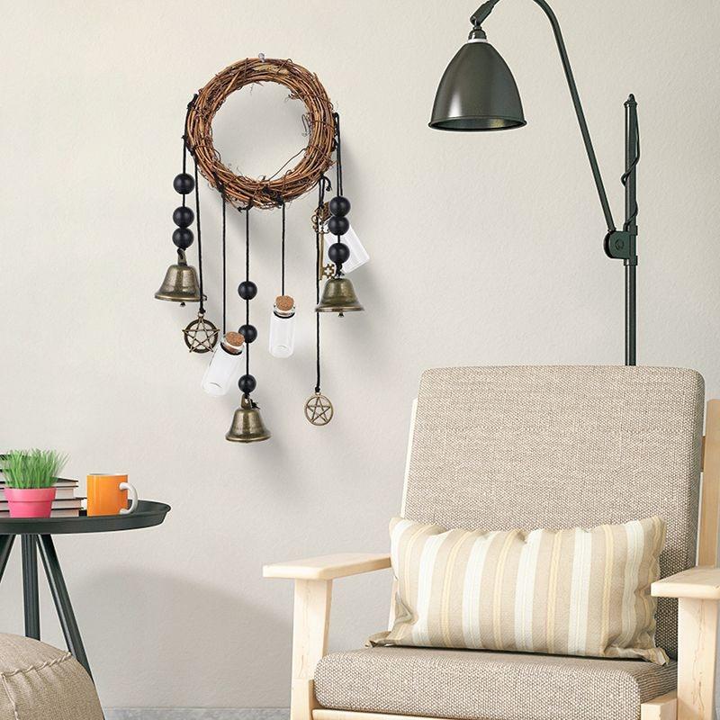 Wall-hung Door Handles Wind Chime Rattan Rings Pray for The Blessing of Bell Witch Wind Chimes