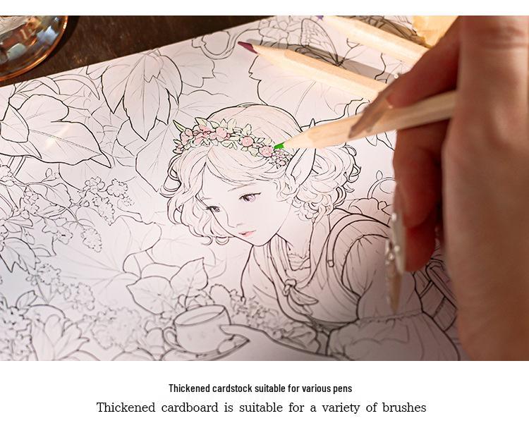 Mu Ran Magical Continent Watercolor Coloring Book: High-Value Adult Stress Relief Notebook