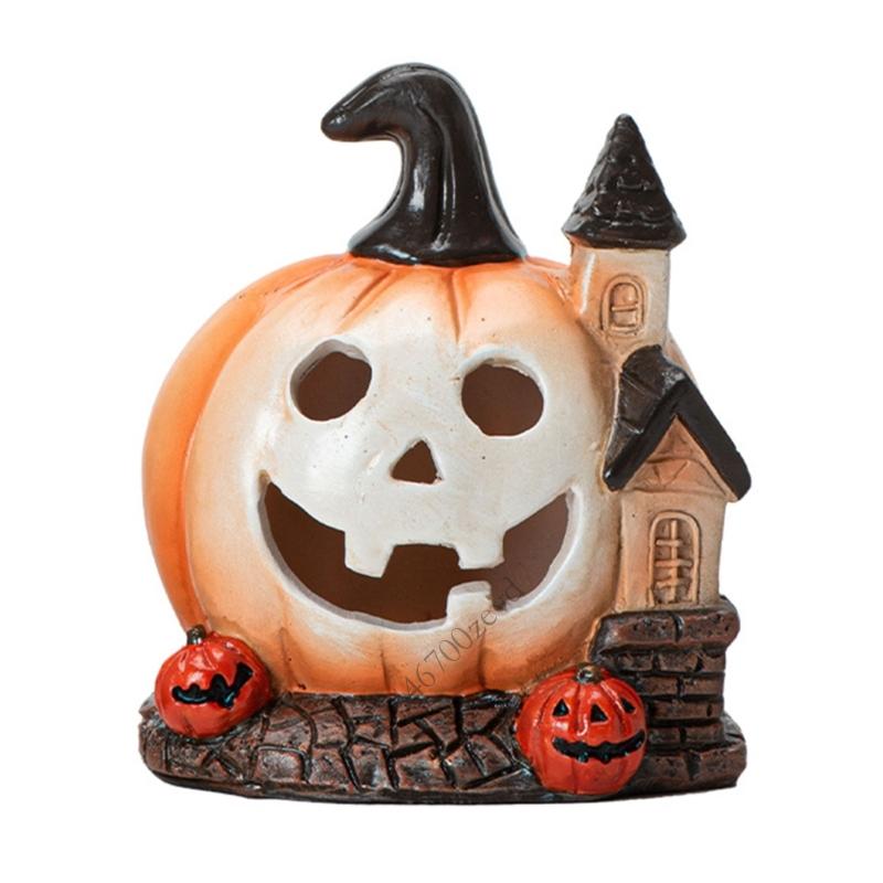 Halloween Pumpkin Figurines Fairys Halloween Garden Accessories Centerpiece P9YB