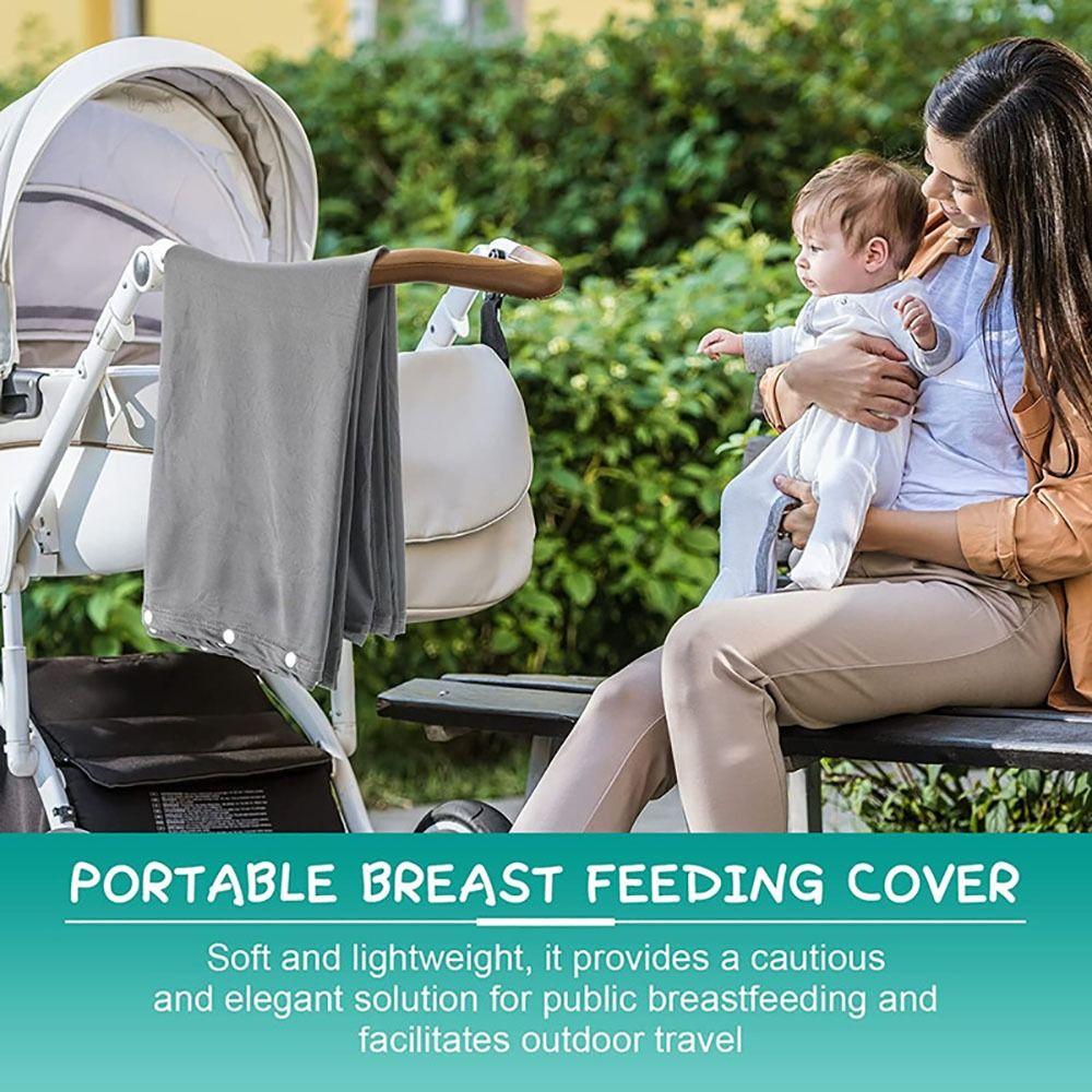 Solid Color Privacy Breastfeeding Shawl Muslin Fabric Baby Nursing Poncho Breastfeeding Cover