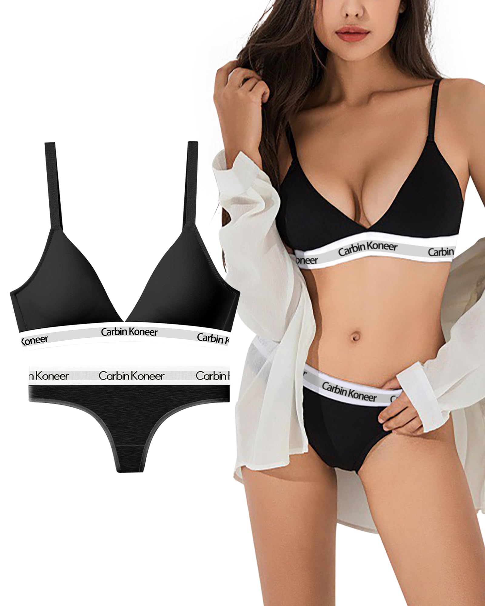 

Спортивный топ и низ, не сдавливающий спортивный бюстгальтер для тренажерного зала [VICHERIA] Комплект, Т-образная спина, Женский [Хлопок, Без косточек, Ощущение] Комплект, Женский бюстгальтер, Бюстгальтер без косточек,