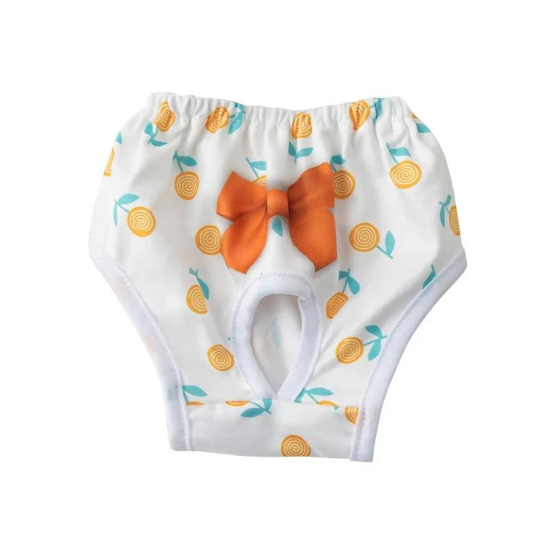 Pet Diaper Pants Female Dog Sanitary Pants Washable Reusable Heat Period Pet Underwear Hygiene Shorts Adjustable Soft Printed Small Pets