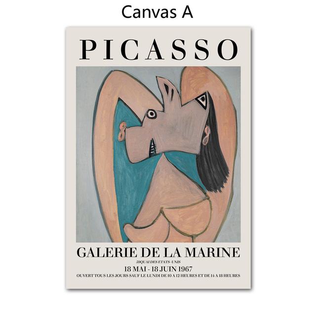 Artă de perete Picasso Linie abstractă Față Corpul uman Galerie de pictură pe pânză Postere nordice și printuri Poze decorative pentru camera de zi fără cadru