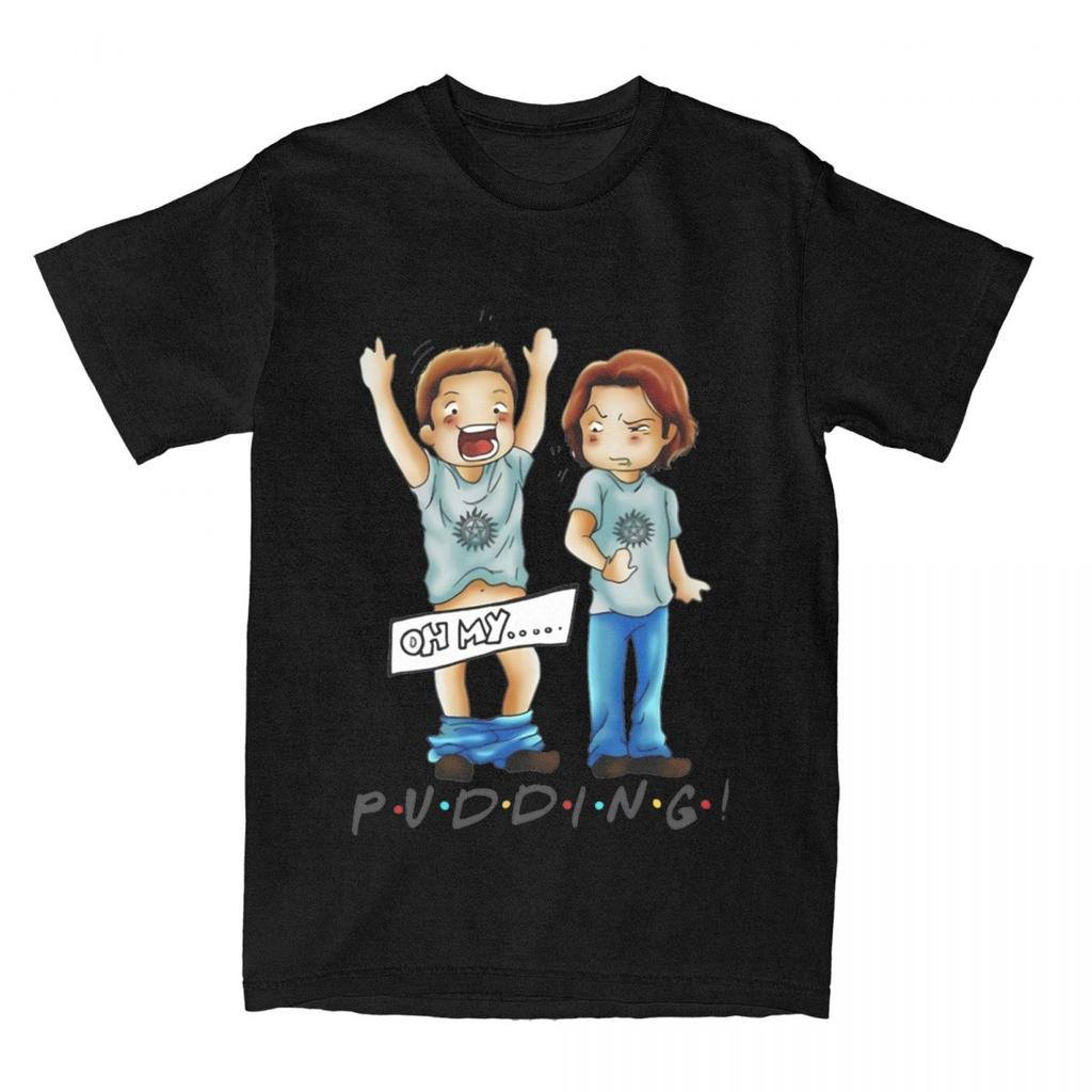 Men's Pudding Dean Supernatural T-Shirts Cotton Clothing Summer Y2K Funny Short Sleeve T-Shirt Popular Print Tee Shirt Plus Size