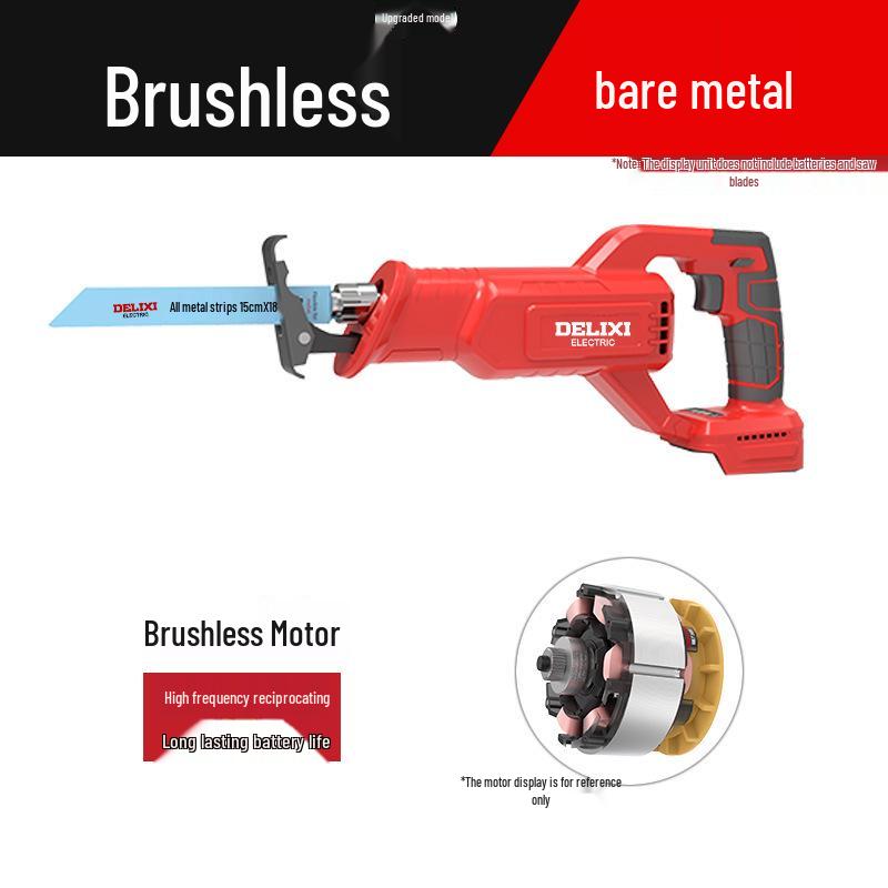 Delixi Cordless Brushless Reciprocating Saw with Lithium Battery for Outdoor Use