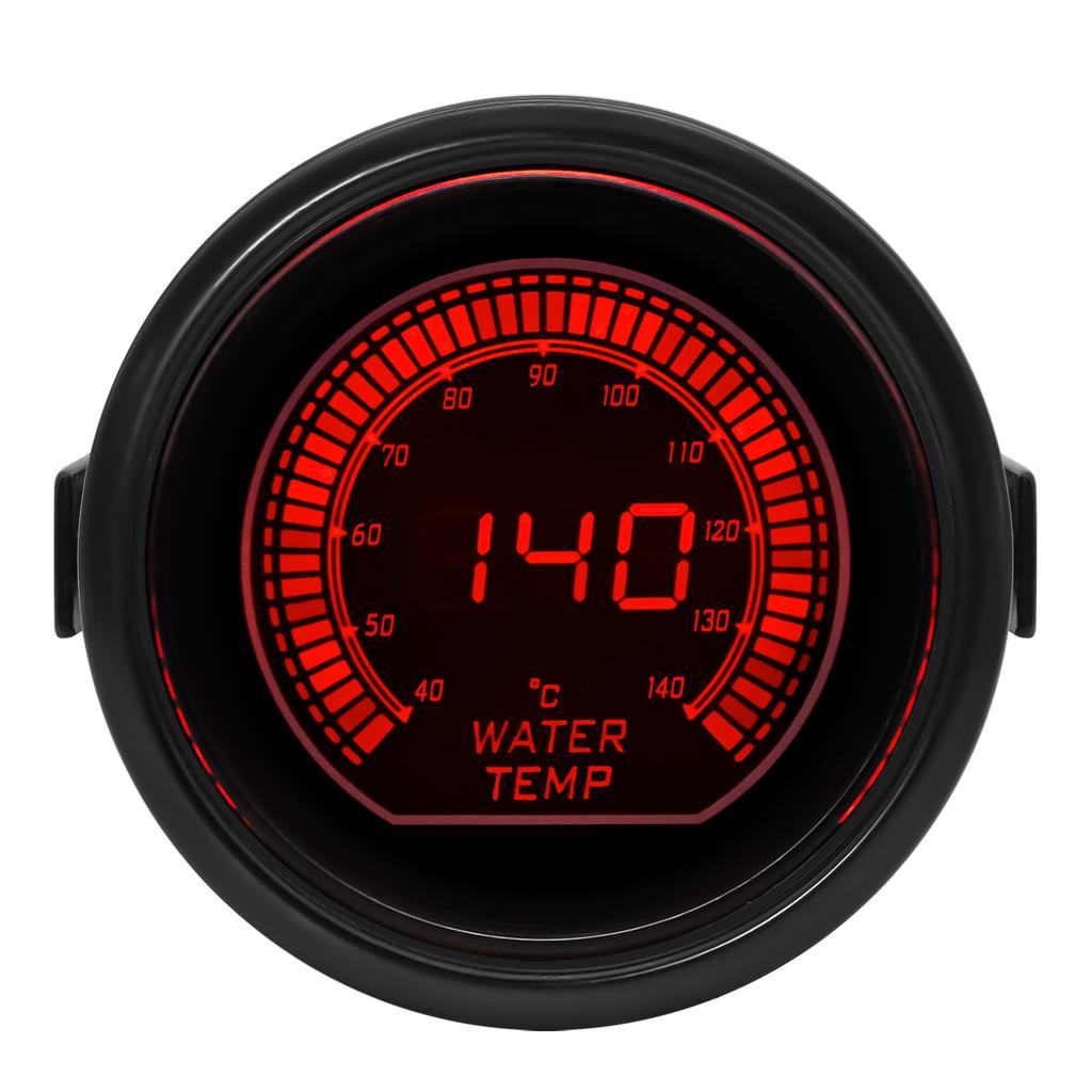 52mm Boost Gauge Tachometer Volt Water Oil Temp Oil Press Vacuum Air Fuel Ratio Exhaust Temp Digital Red Blue Dual Color Meter