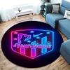 Atletico Fan Gear Custom Name Round Area Rug Carpet Rug For Living Room Bedroom Sofa Playroom Decor Nonslip Floor Mat