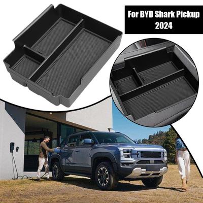For BYD Shark 2025 2025 Center Console Armrest Storage Car Tray New Box Black Tidying Accessories Organizers W3R6