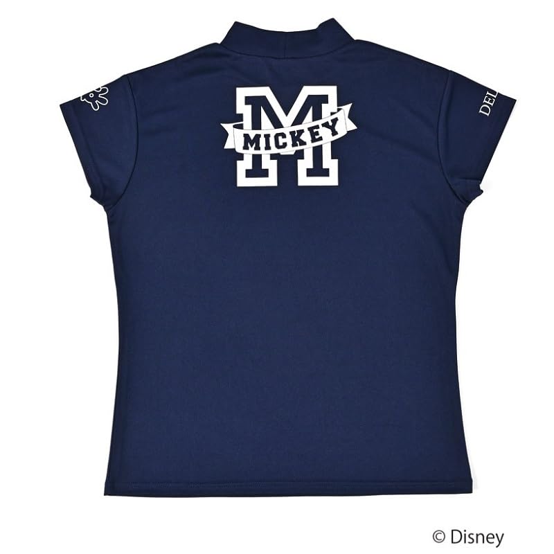 Delsol 7850 NV Mickey Mouse Short Sleeve Mock Neck Shirt (M)