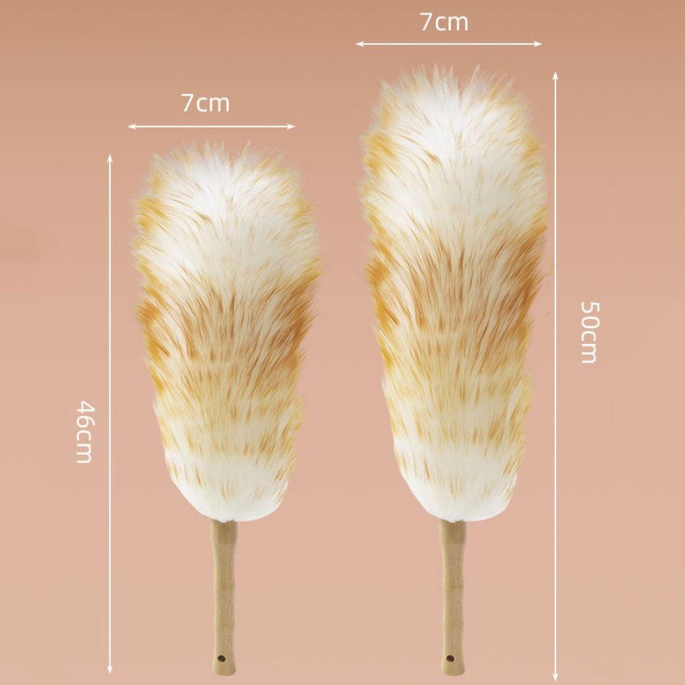 Daily Use Multipurpose Wool Duster Brush Long Handle Soft Furniture Feather Duster Washable Cleaning Brush Houseware Tools