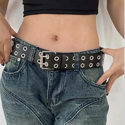 Dámský opasek Módní nýtovaný tenký opasek Personalizovaný opasek s jehlovou přezkou Street Trend Punk Hip Hop Style Y2K opasek s džínovým opaskem