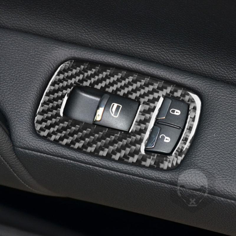 For Maserati Ghibli President 2014—2015 Car Accessories Carbon Fiber Window Lifting Panel Interior Cover Trim Modified Sticker