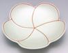 Arita ware, Koraku Kiln, 4-inch individual serving plate, white glaze with silver-decorated twisted plum design, 94385