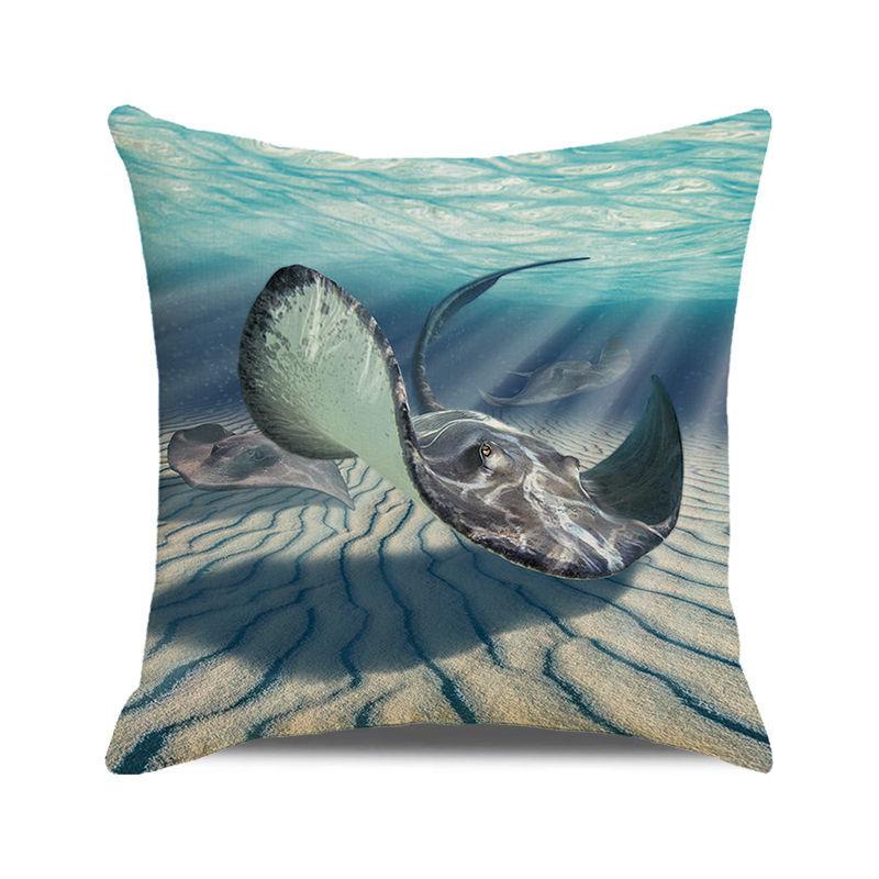 Home Decor Underwater World: Sea Creatures & Mysteries Pattern Cushion Cover Suitable for Sofa Bedroom Car Pillow Cover
