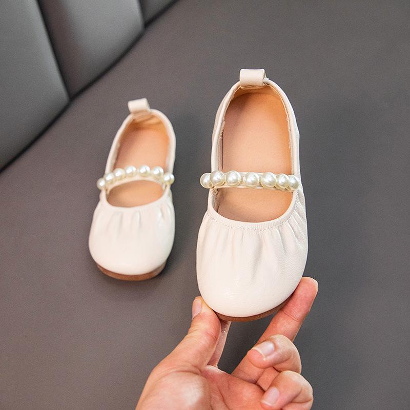 

Girls Little Leather Shoes with Soft Bottom and Bean Shoes Spring and Autumn New Korean Edition Fashion Versatile Single S 36