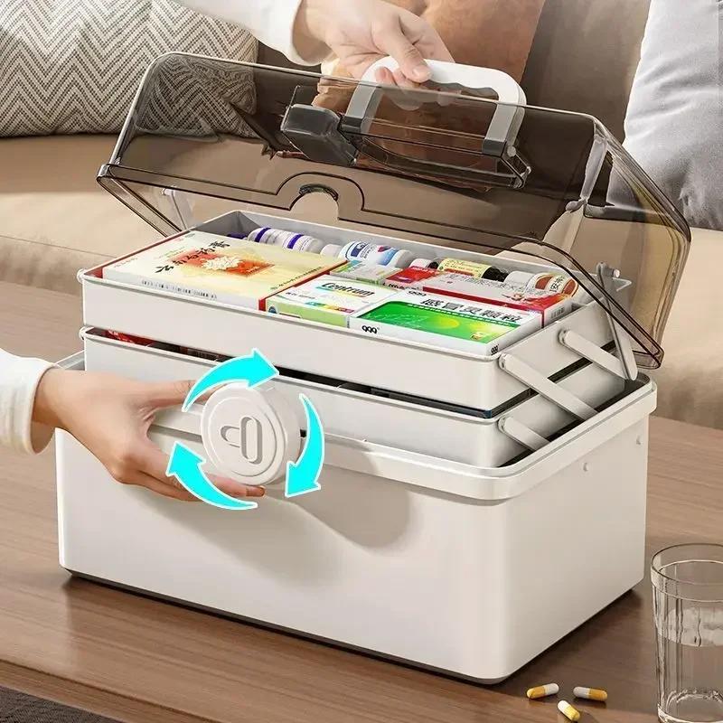 Multi-Layer Classified Organizer Large Capacity Home Medicine Box Practical First Aid Kit For Family Drug Storage Organization