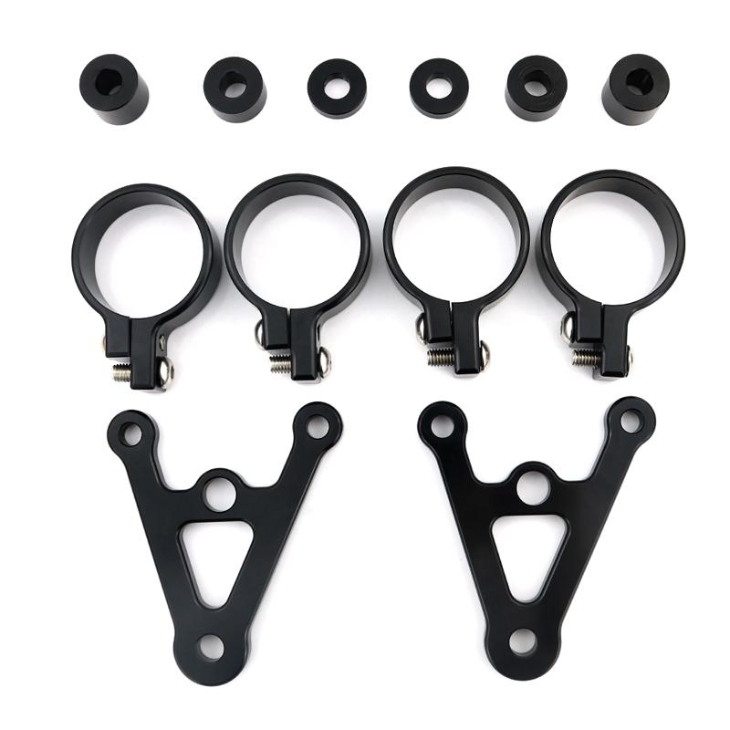 Motorcycle Front Fork Tubes CNC Mount Headlight Bracket Aluminum Black 42mm Fit For BMW K100  K75